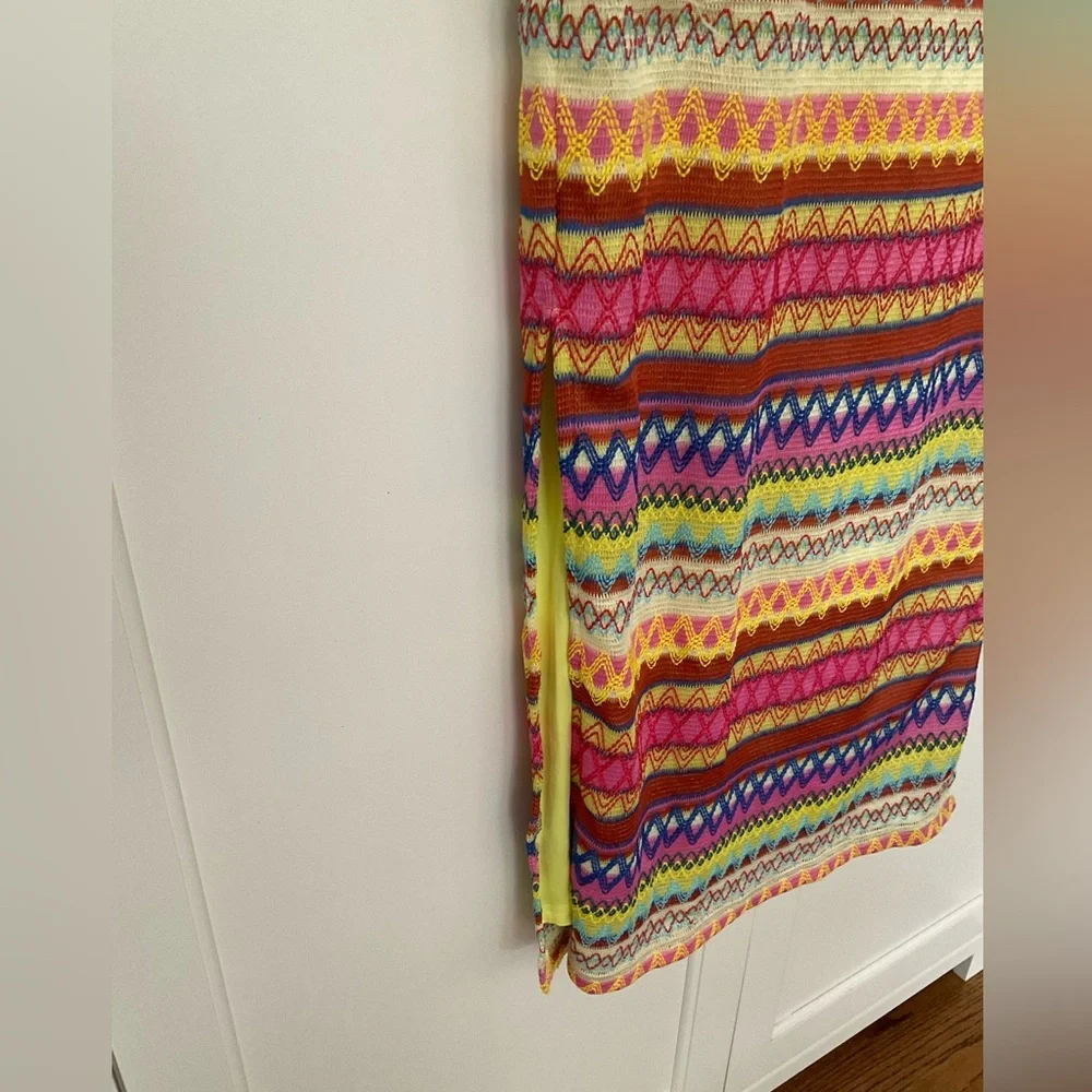 Sleeveless Slit long Dress by Fashion Sz L multicolor NWT - Picture 4 of 8